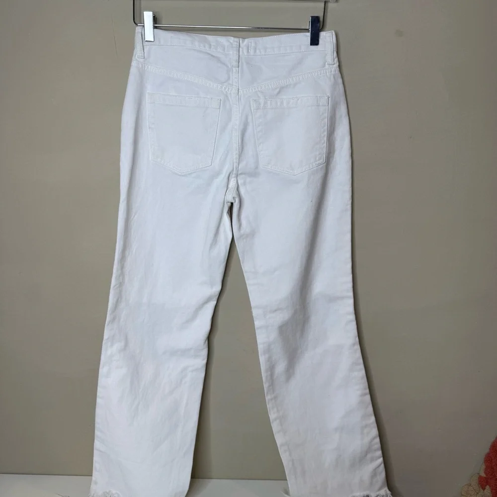 We the free Maggie Mid Rise Straight Leg Distressed Jeans Optic White Sz 26